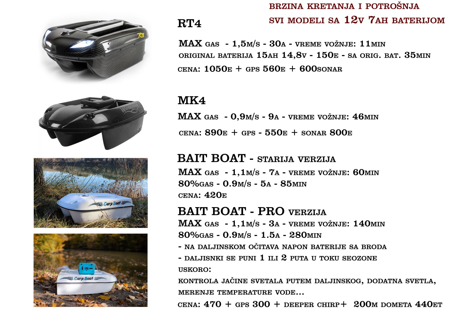 brod za prihranu poredjenje